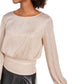 Kit & Sky Women's Metallic Ribbed Top Pink Size Medium