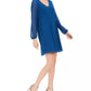 INC International Concepts Women's Bow Back Shift Dress Dark Blue Size X-Small