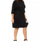Anne Klein Women's Plus Size Mock-Neck Drawstring-Waist Dress Black Size 2X