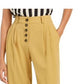 Bar III Women's Button-Front Pleated Pants Brght Yellow Size 4