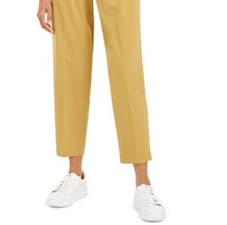 Bar III Women's Button-Front Pleated Pants Brght Yellow Size 4