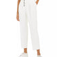 Bar III Women's Button-Front Pleated Pants White Size 14
