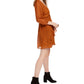 BCX Juniors' Embossed Cheetah Dress Orange Size X-Large