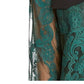 Thalia Sodi Women's Mixed Media Button Up Shirt Green Size Medium