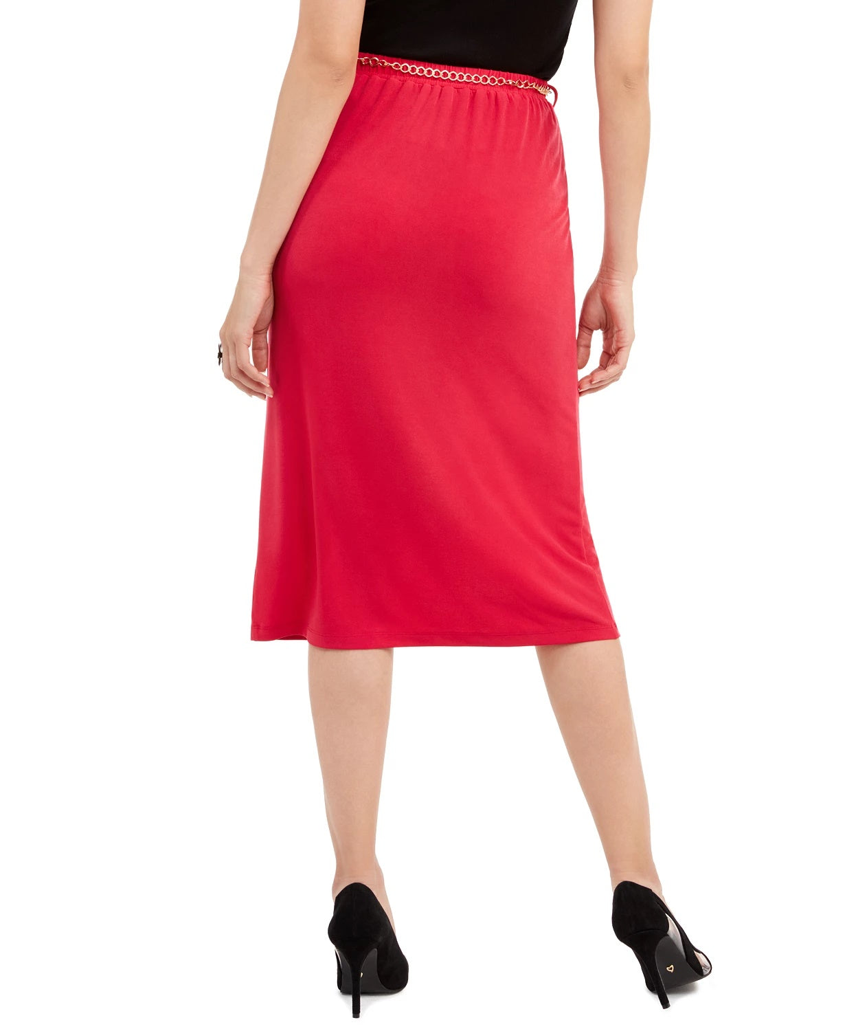 Thalia Sodi Women's Solid Ruffle-Trim Skirt Med Pink Size Large