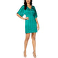 Thalia Sodi Women's Dolman Sleeve Necklace Mini Dress Green Size Small