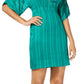 Thalia Sodi Women's Dolman Sleeve Necklace Mini Dress Green Size Small