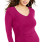 Thalia Sodi Women's Cinch-Front Rhinestone Top Pink Size Medium