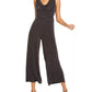Thalia Sodi Women's Metallic Cowlneck Jumpsuit  Silver Size Large