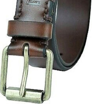 Levi's Men's 38Mm Bartack Silver Buckle Belt Brown Size 32
