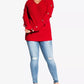 City Chic Women's Trendy Plus Size Grommet-Sleeved Sweater Medium Red Size 18W