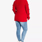 City Chic Women's Trendy Plus Size Grommet-Sleeved Sweater Medium Red Size 18W