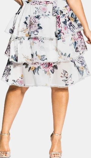 City Chic Women's Plus Summer Love Dress White White Size 24W