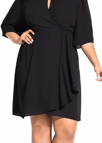City Chic Women's Trendy Plus Size Jolie Wrap Dress Black Size 22W