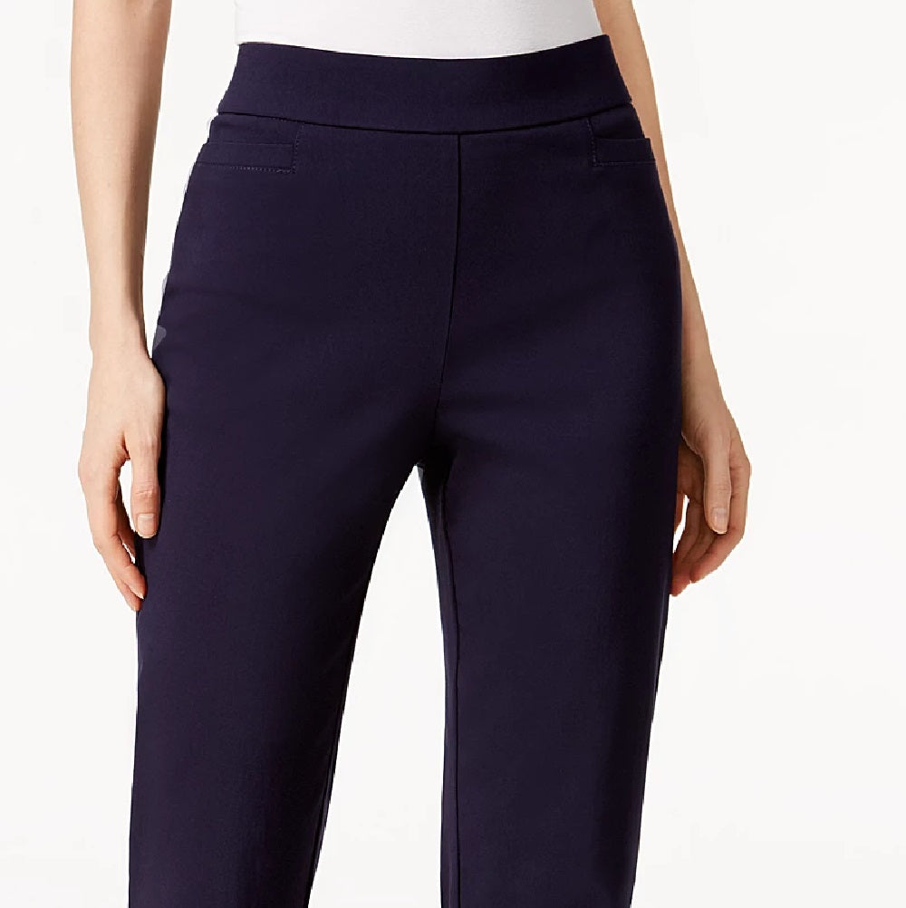 Alfred Dunner Women's Classics Allure Pull On Slim Leg Pants Navy