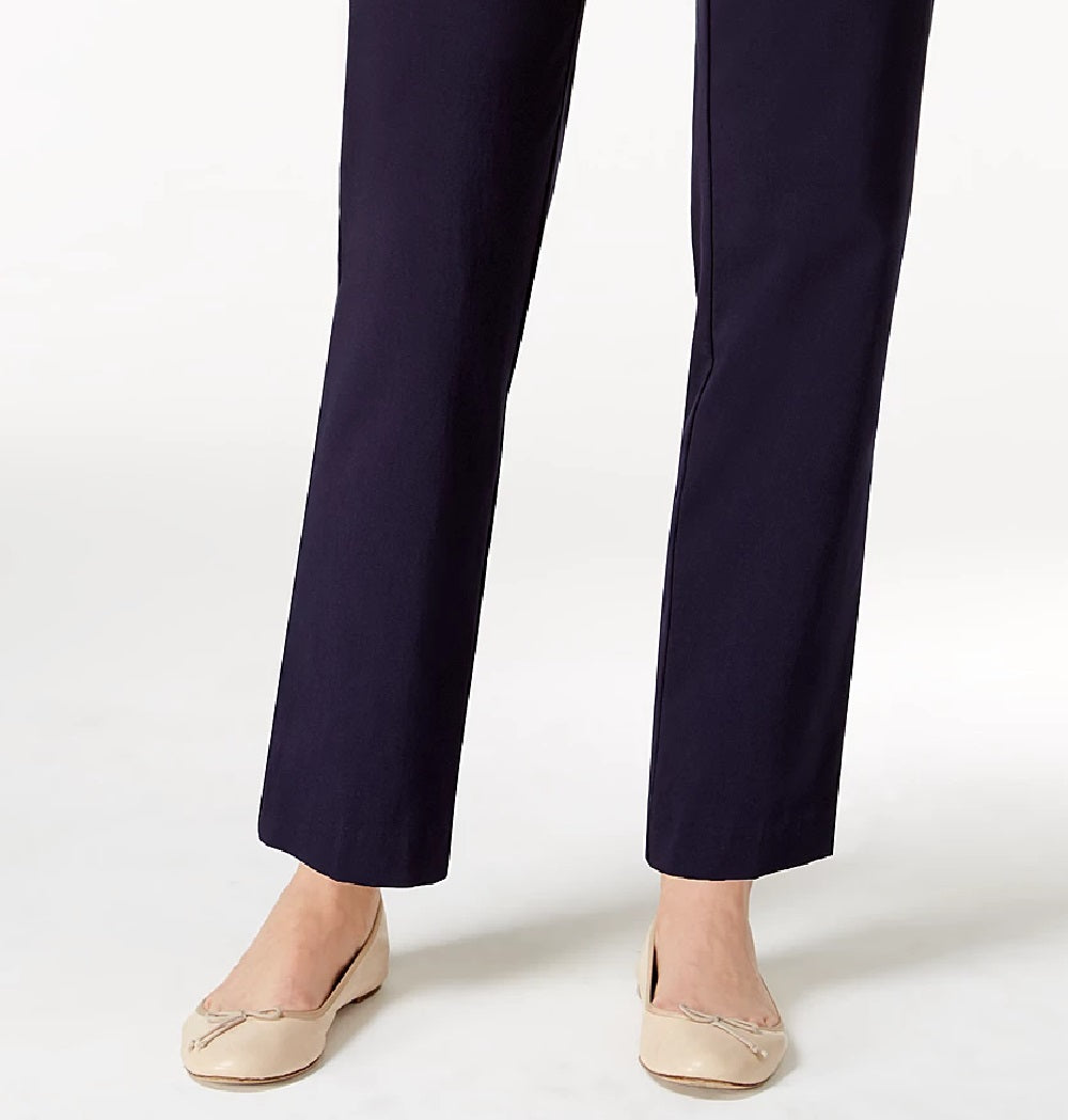 Alfred Dunner Women's Classics Allure Pull On Slim Leg Pants Navy