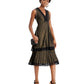 Taylor Women's Lace-Trim Metallic Tiered Dress Black Size 6
