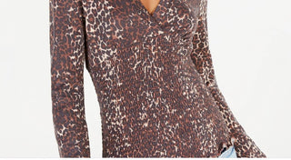 Freshman Junior's Printed Smocked Top Brown Size X-Large