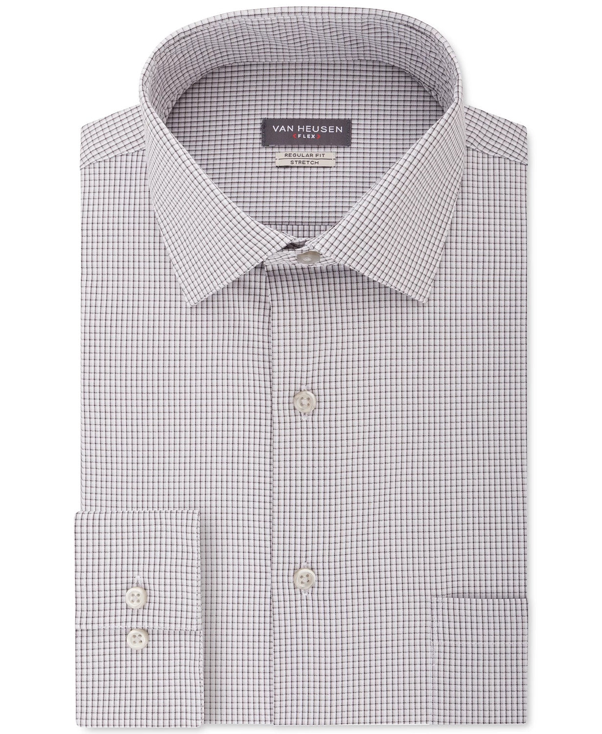 Van Heusen Men's Classic/Regular Fit Flex Collar Stretch Check Dress Shirt Purple Size 14.5X32-33