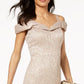 R & M Richards Women's Lace Sweetheart-Neck Dress Beige