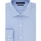 Tommy Hilfiger Men's Athletic Fit Performance Stretch Th Flex Collar Fineline Stripe Dress Shirt Bright Blue Size 15.5X34X35
