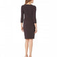 Ralph Lauren Printed Matte Jersey Cleora Long Sleeve Day Dress (Black/Passion Plum/Cream) Clothing Black Size 18