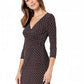 Ralph Lauren Printed Matte Jersey Cleora Long Sleeve Day Dress (Black/Passion Plum/Cream) Clothing Black Size 18
