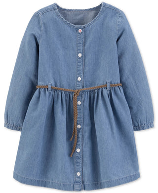 Carter's Toddler Girls Belted Denim Shirtdress Blue Size 4T
