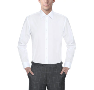 DKNY Men's Slim Fit Performance Stretch Wrinkle Resistant French Cuff Dress Shirt White Size 15.5X34X35