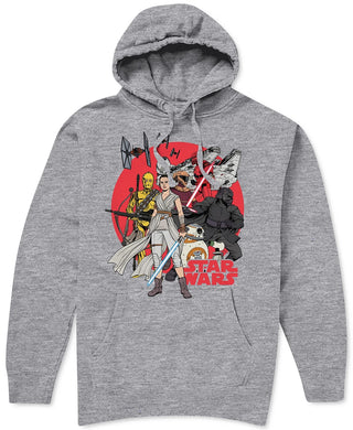 Hybrid Star Wars Montage Men's Graphic Hoodie Gray Size Medium