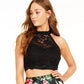 City Studios Juniors' 2-Pc. Lace Halter Top & Floral-Print Skirt Med Pink Size 1