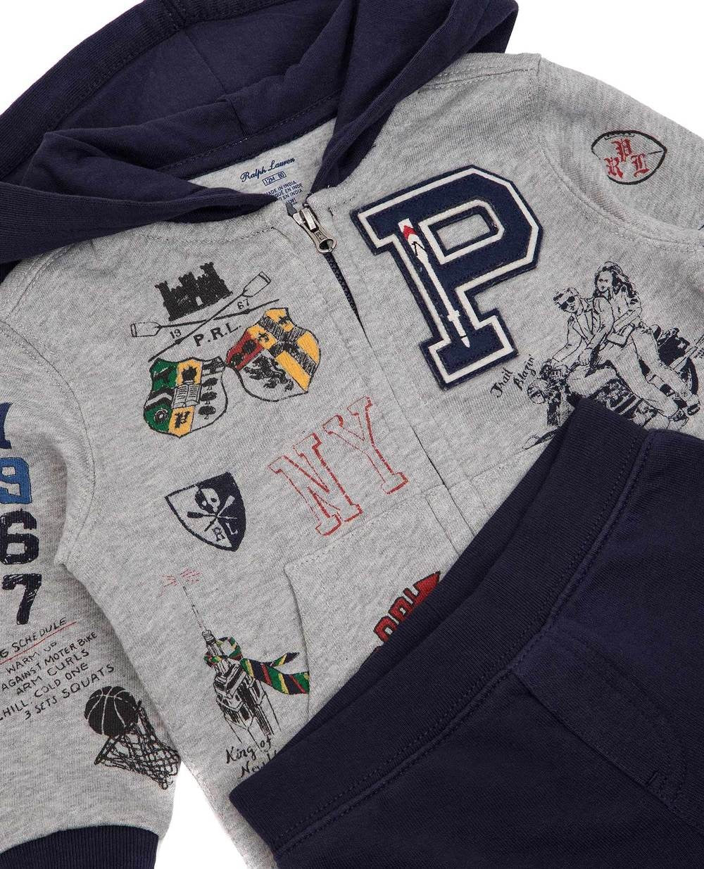 Ralph Lauren Baby Boy's Lightweight Hoodie & Joggers Navy Size 18 Months