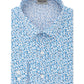 Kenneth Cole Reaction Men's All Day Flex Slim-Fit Performance Stretch Printed Dress Shirt Blue Size 14.5X32-33
