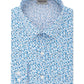 Kenneth Cole Reaction Men's All Day Flex Slim-Fit Performance Stretch Printed Dress Shirt Blue Size 15.5X34-35