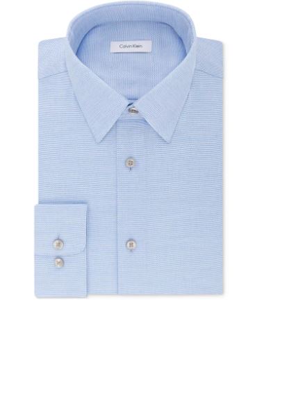 Calvin Klein Men's Steel Classic Regular Non Iron Stretch Performance Dress Shirt Navy Size 15.5X32X33