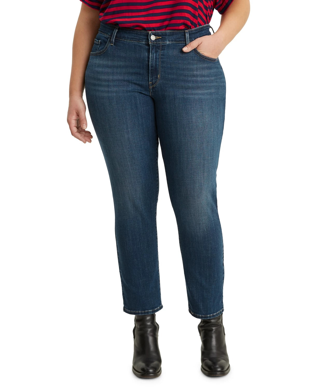 Levi's Women's Ripped Plus Size Skinny Ankle Jeans Blue Size 16W