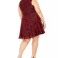 City Studios  Juniors' Plus Size Lace Fit & Flare Dress Red Size 18W