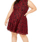 City Studios  Juniors' Plus Size Lace Fit & Flare Dress Red Size 18W