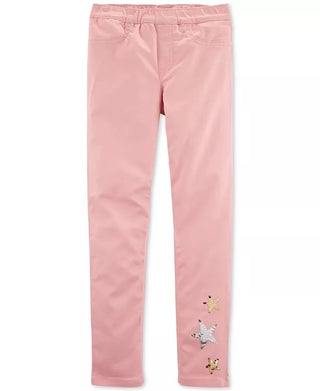 Carter's Little & Big Girls Stars Pull-On Twill Jeggings Pink Size 7