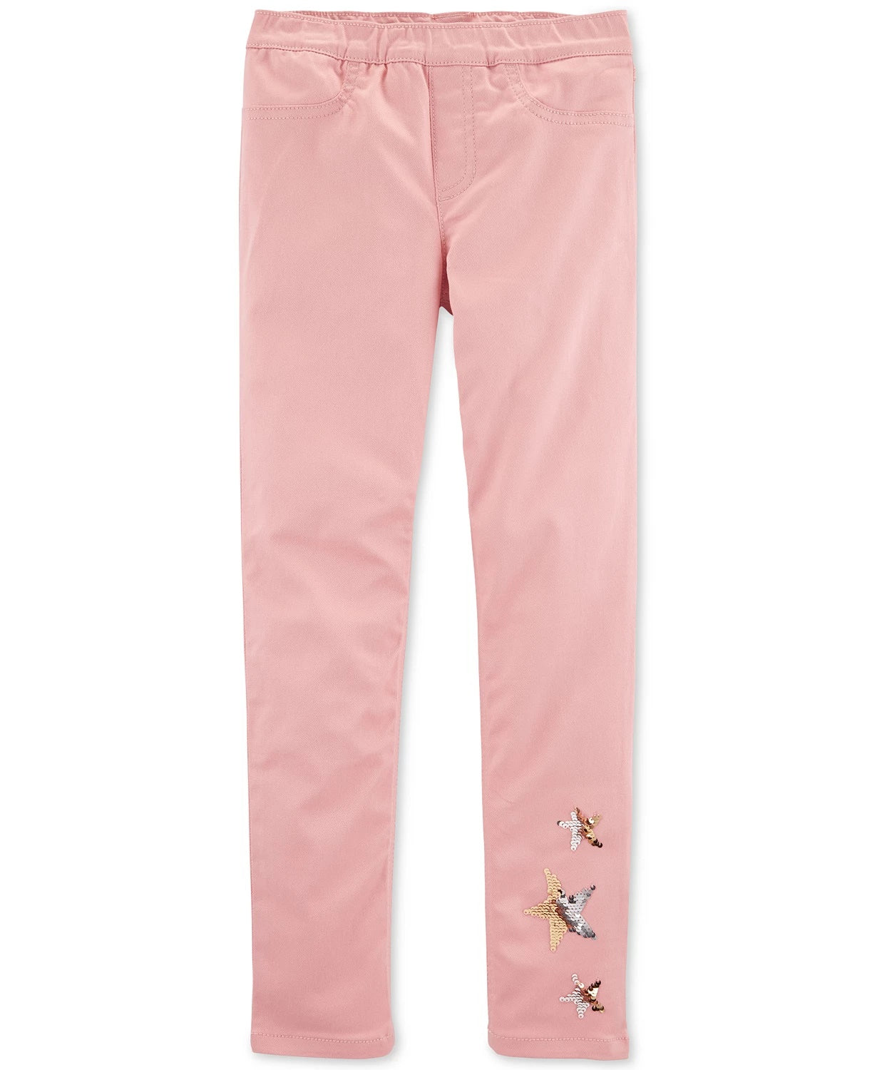 Carter's Little & Big Girls Stars Pull-On Twill Jeggings Pink Size 4