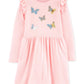 Carter's Little & Big Girls Sequin Butterflies Jersey Dress Pink Size 7