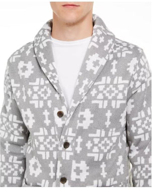 Levi's Men's Patterned Shawl Collar Sweater White Size X-Large