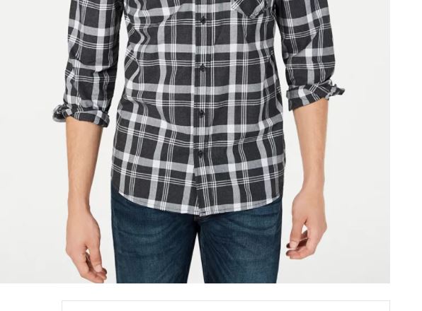 Levi's Men's Reese Plaid Shirt Grey Size Small