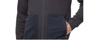 Calvin Klein Men's Regular-Fit Mix-Media Full-Zip Sweatshirt Gray Size XX-Large