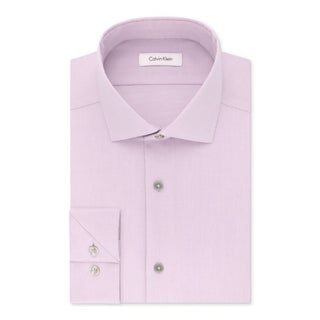 Calvin Klein Men's Cotton Slub Button-Down Shirt Pink Size XX-Large