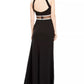 Sequin Hearts Juniors' Illusion-Waist Halter Gown Black Size 1