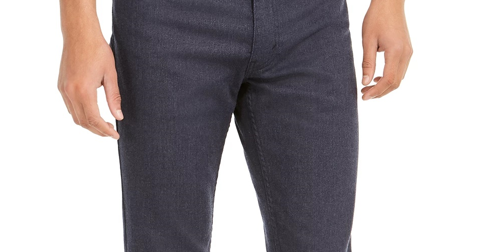 Levis Men's 511 Slim-Fit Stretch Flannel Jeans Dark Blue Size 38X30