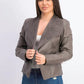 Bar III Women's Flyaway Faux-Leather Jacket Brown Size X-Small