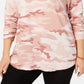 Love Tribe Women's Trendy Plus Size Camo-Print Sweatshirt Pink Size 3X