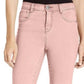 Style & Co Women's Tummy Control Slim Leg Denim Jeans Pink Size 16 Petite